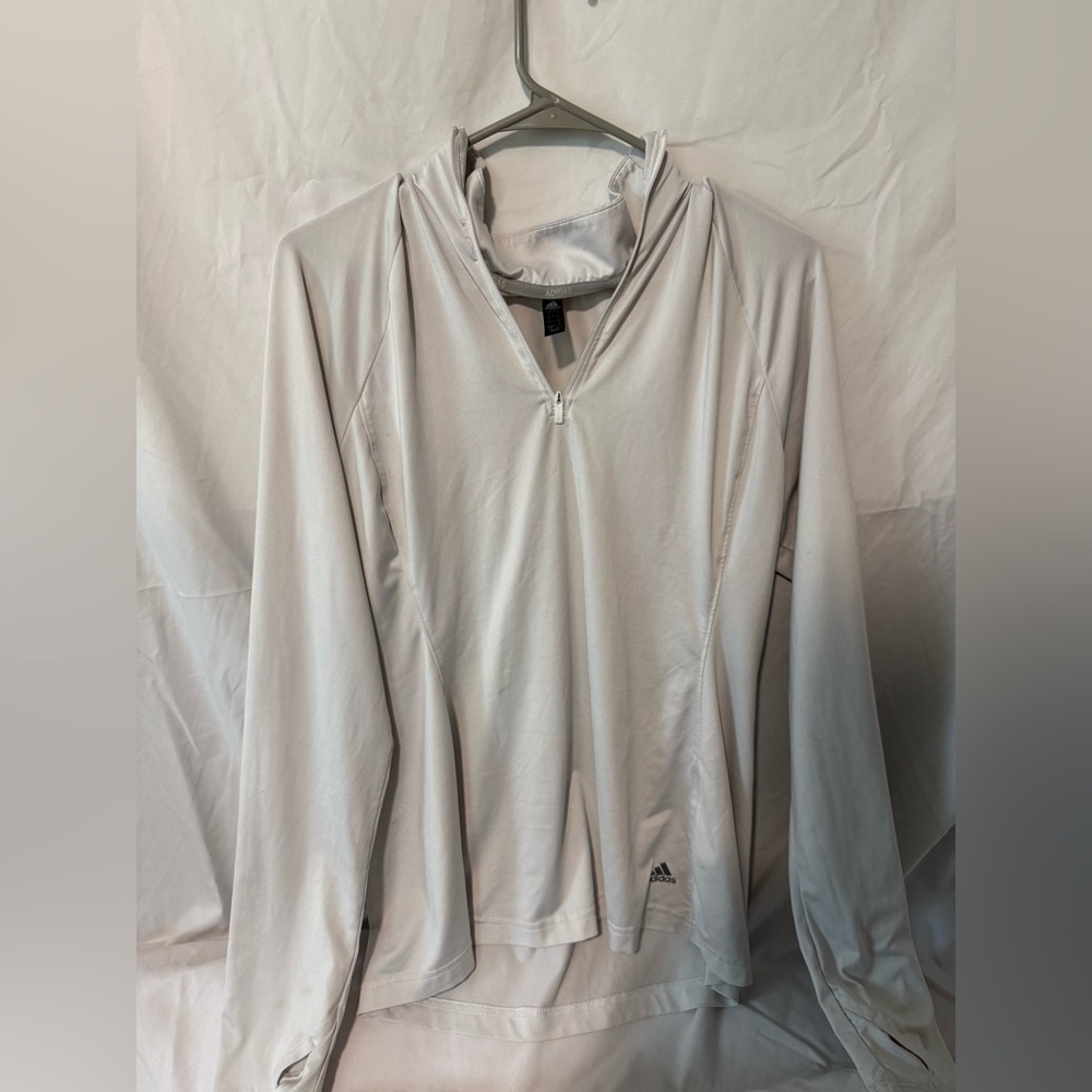 Adidas Light Gray Half-Zip Pullover